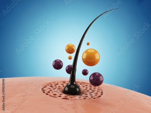 A hair follicle on a human scalp