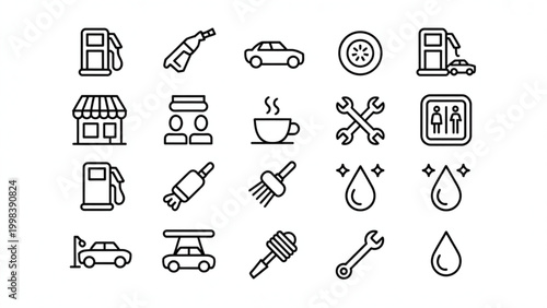 Flat icons set of office tools and utilities