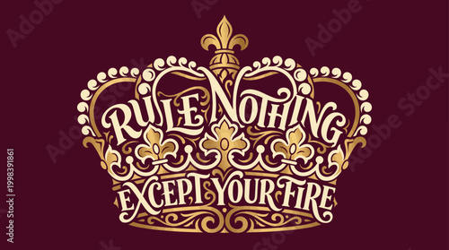 Ornate crown with inspirational text, symbolizing empowerment and self-belief.