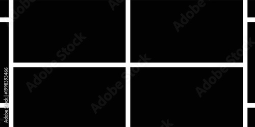 Modern collage 4 frame photos. Template for portfolio. Photo tiles layout. Vector illustration.