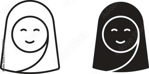 Arab woman icon for social media, app, and web design. Vector illustration.