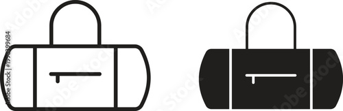 Barrel handbag icon for social media, app, and web design. Vector illustration.