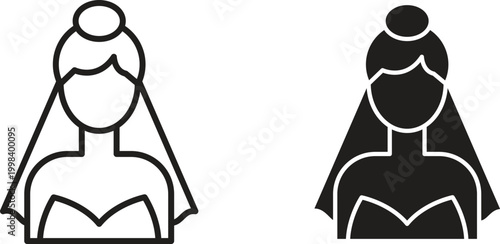 Bride icon for social media, app, and web design. Vector illustration.