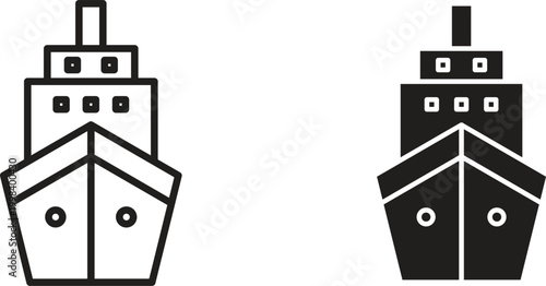 Cargo ship icon for social media, app, and web design. Vector illustration.