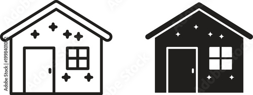 Clean house icon for social media, app, and web design. Vector illustration.