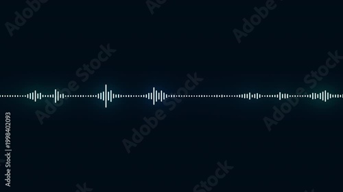 abstract music sound wave or audio wavefrom isolated on black background.Line digital minimalist voice and symbol technology.