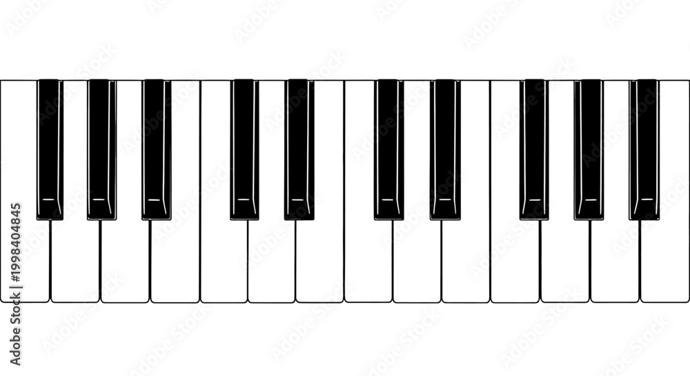 Fototapeta premium Close-up of black and white piano keys, musical instrument detail