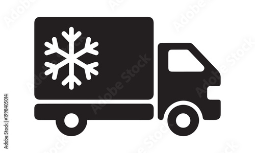 Refrigerated truck icon for cold chain logistics with refrigerated transport logistic delivery shipping illustration temperature commerce