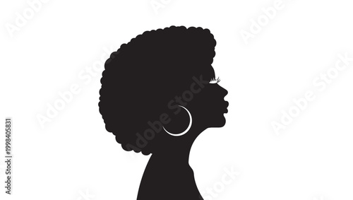 Woman face silhouette icon with minimalist profile and curving white line art for premium beauty and identity design featuring female, headshot,