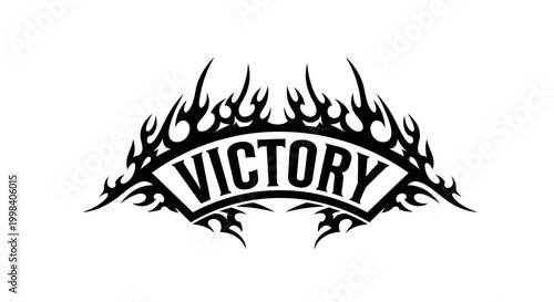 Victory Logo With Flame Design.