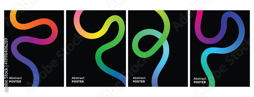 Photography Gradient curve line Vibrant color blend shape on background