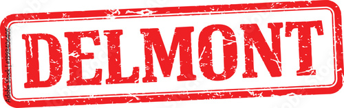 Delmont stamp with typography impression business identity information communication official