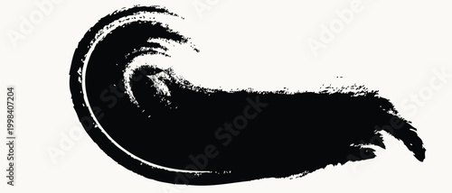  A single black brush stroke on a white background, often used in artistic designs, makeup inspiration, or creative projects.