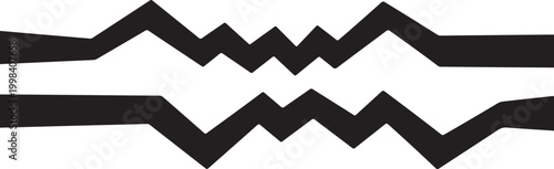 Two black stylized zigzag lines facing each other abstract