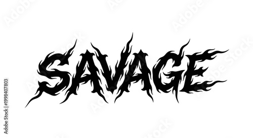 Savage word in black font.