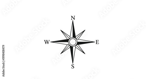 Obraz na płótnie Compass Rose, Navigation Symbol, Directional Indicator, North South East West
