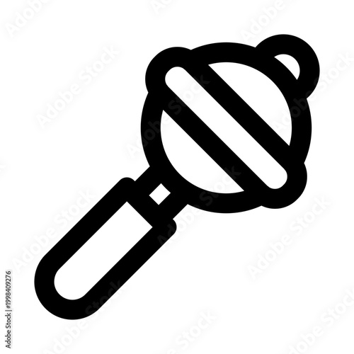 Rattle toy icon. Rattle toy modern line icon with clean style premium quality design representing infant play sound stimulation learning and childcare essentials concept