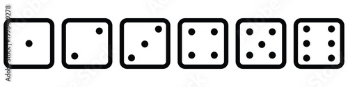 Dice Game Icon Set with Isolated White and Black Backgrounds, Casino Gambling Symbols, Vector Illustration Collection