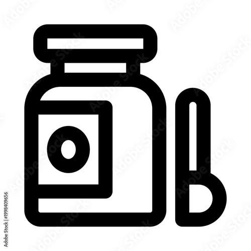 Supplement bottle icon. Supplement bottle modern line icon with clean style representing nutrition health wellness and dietary support concept