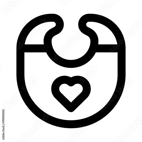 Kids baby bib icon. Kids baby bib modern line icon with clean style representing infant feeding protection hygiene and childcare essentials concept