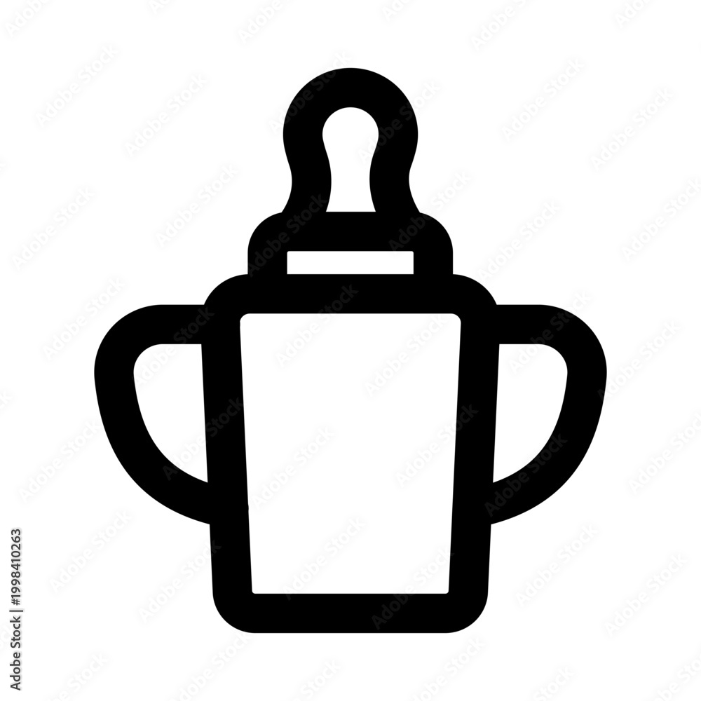 Obraz premium Baby sippy cup icon. Baby sippy cup modern line icon with clean style representing infant drinking training cup feeding and childcare essentials concept