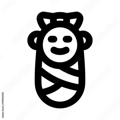 Girl baby icon. Girl baby modern line icon with clean style representing infant girl childhood innocence care and early development concept