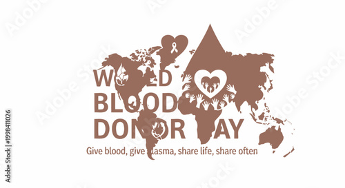 World Blood Donor Day awareness campaign logo.