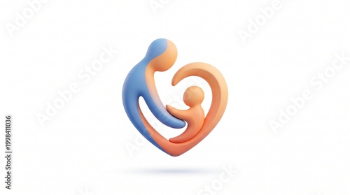 Abstract mother and child sculpture a symbol of love and protection
