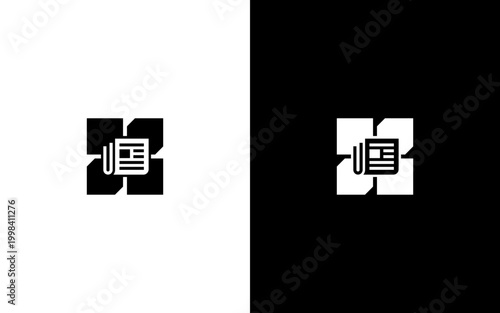 Newspaper Logo Design with Abstract Floral Background Vector Illustration for Media and Journalism Branding