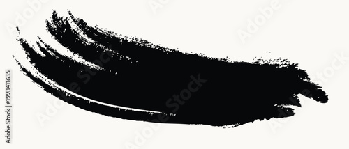  black brush stroke on white background, artistic makeup element