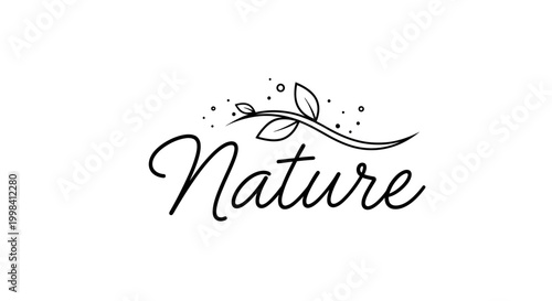 Elegant Nature Logo with Leaves and Swirls - Minimalist Design