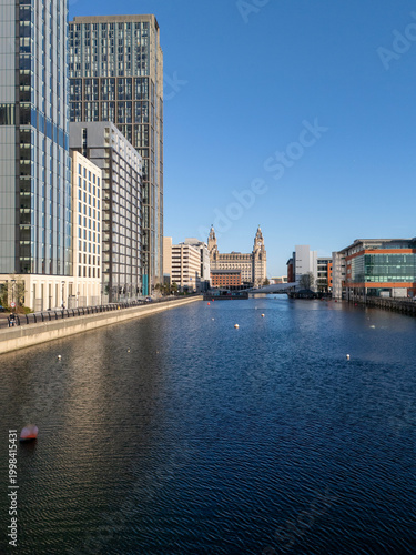 Low Angle Aerial Photograph Of Prince’ Dock Area, Liverpool, England 