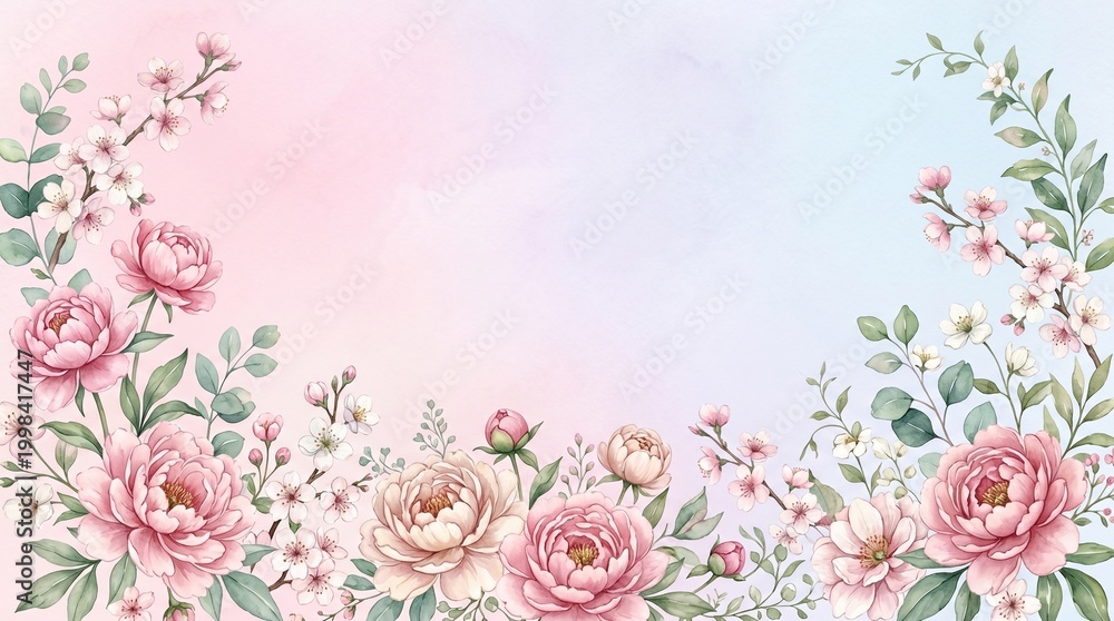 Fototapeta Pink Holiday banner. Bouquet of pink tulips on pink background. Mothers day, Valentines Day, Birthday celebration concept. Copy space, top view