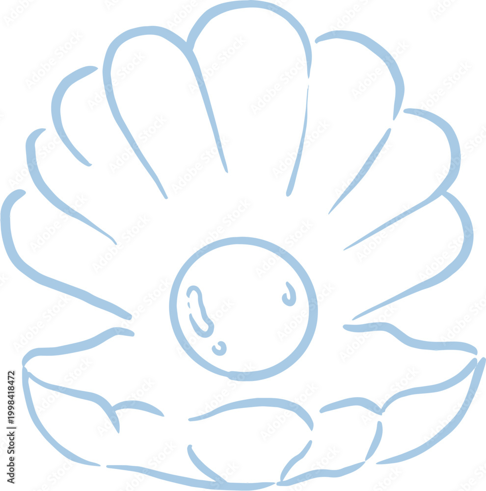Fototapeta premium scallop shell with a pearl