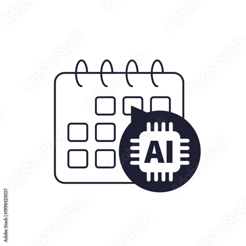 AI schedule icon with a calendar