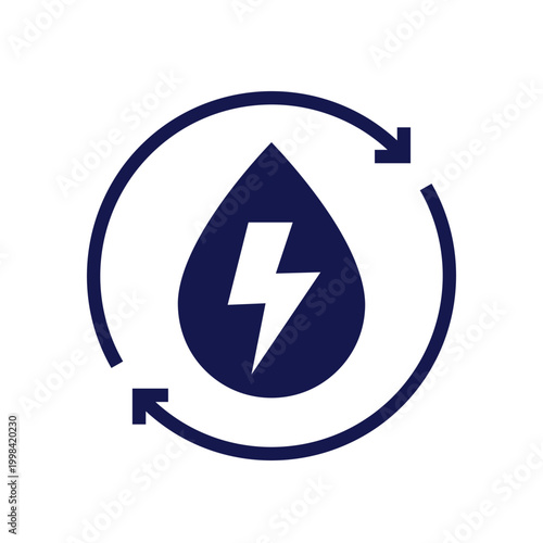 Electrolytes icon with water drop and arrows