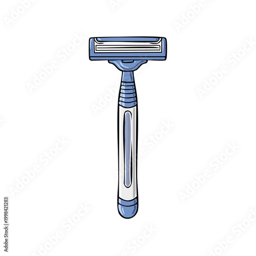 Blue and white razor for personal grooming and shaving smooth skin