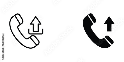 Two telephone icons with upward arrows indicating call or communication directionality