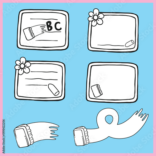 School Blackboard black and white illustration