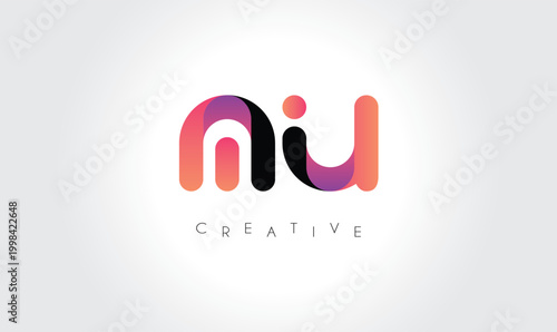 MU Modern Gradient Abstract Logo – Creative Rounded Lettermark Branding Design