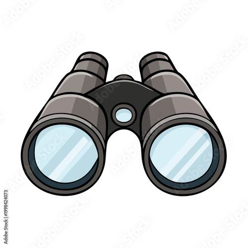 Cartoon Binoculars with Reflective Lenses