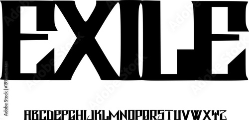 EXILE Bold Geometric Display Font Alphabet – Strong Modern Block Font Type with Sharp Angular Letterforms, Powerful Typography Meaning for Branding,Gaming Titles, and Contemporary Graphic Design