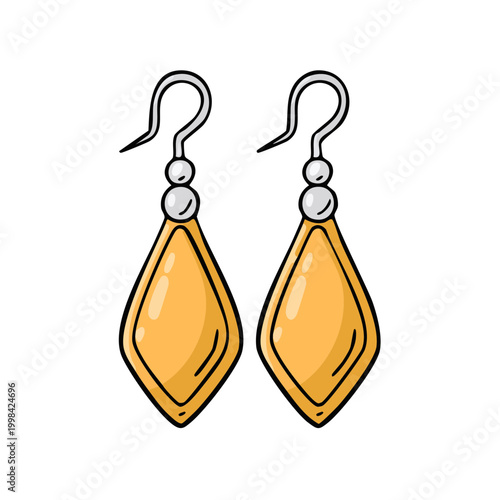 Delicate gold drop earrings with silver hooks and smooth amber colored gemstone accents