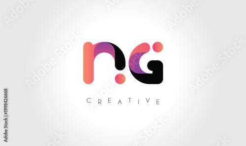 Foto NG Modern Gradient Abstract Logo – Creative Rounded Lettermark Branding Design