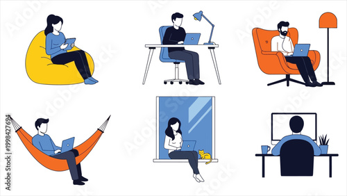 A Visual Exploration of Ergonomic Diversity, Home-Office Integration, and the Evolving Nature of Digital Productivity in a Flexible World