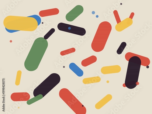 Fotografie Minimalist Pill Shapes Abstract Geometric Design