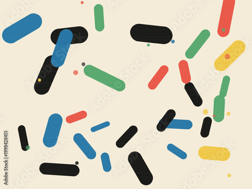 Fotografia Colorful Pill Capsule Shapes Modern Abstract Background