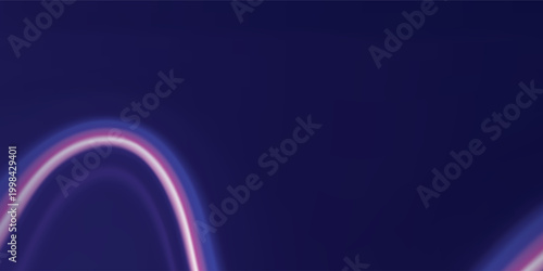 Neon line as speed or arc, turn, twist, bend in light effect. Light arc in neon colors, in the form of a turn and a zigzag. Abstract background in blue, yellow and orange neon colors.