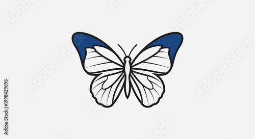Minimalist Butterfly Illustration - Blue Wing Tips