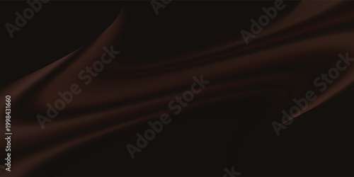 Black dark brown orange gold abstract luxury background. Silk satin fabric. Gradient ombre color. Curtain drapery fold line. Chocolate shade. Shiny glow glitter light. Design. Wide banner. Panoramic.